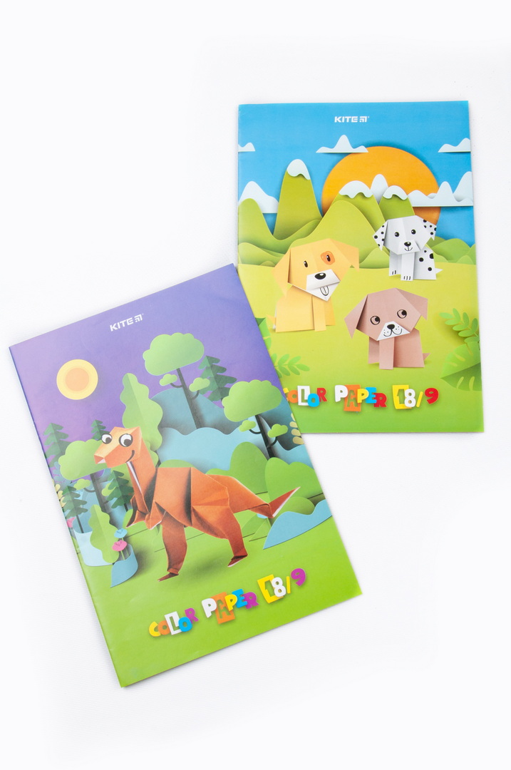 Папір кольоровий, А4, 18 аркушів, 9 кольорів, односторонній